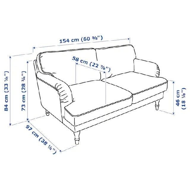 IKEA(イケア)のIKEA STOCKSUND 2人掛けソファ インテリア/住まい/日用品のソファ/ソファベッド(二人掛けソファ)の商品写真