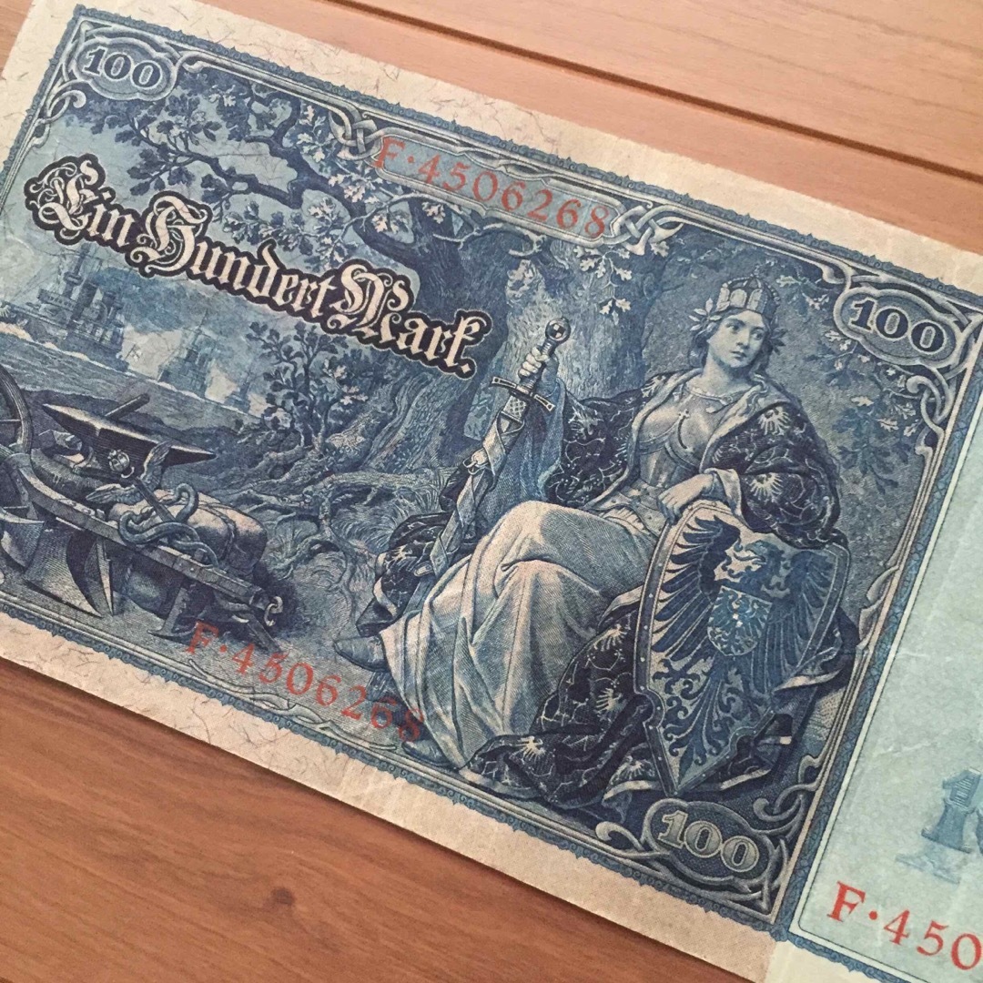 極美品 希少 大型 1910年 ドイツ 100マルク mark 旧紙幣 古紙幣
