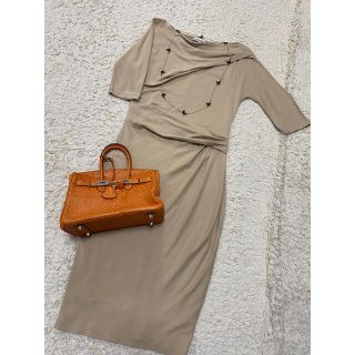 マックスマーラ(Max Mara)の❤️SALEマックスマーラ　Max Mara 白タグ　ドレープ　ワンピース(ひざ丈ワンピース)