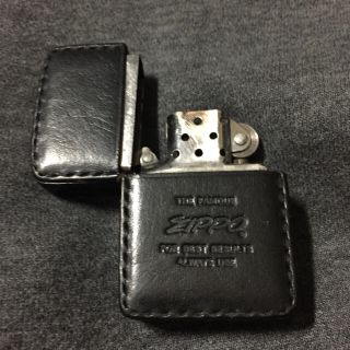 ジッポー(ZIPPO)の🔥ZIPPO；【Used品】本革レザーカバー付きライター(タバコグッズ)