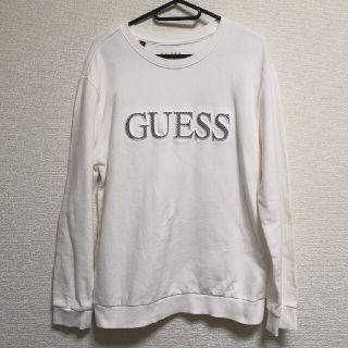 ゲス(GUESS)のGUESS ゲス 白 トレーナー Lサイズ 中古品になります。(スウェット)