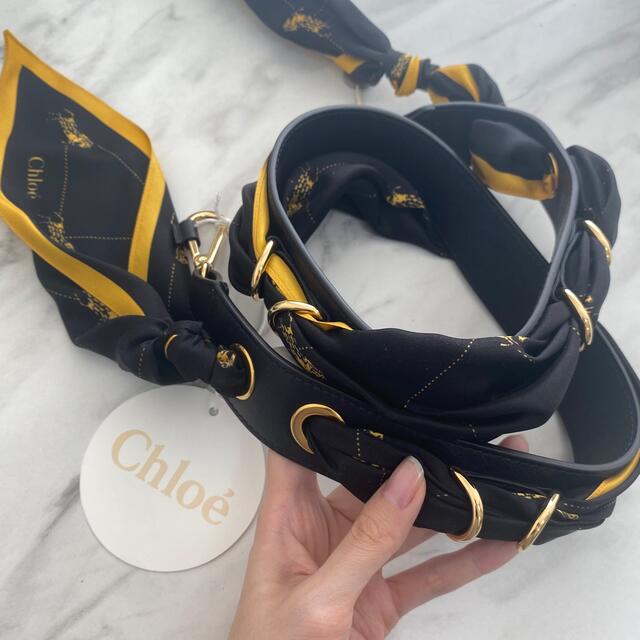 【新品】Chloe クロエ スカーフ レザー ショルダーストラップ 黒 | フリマアプリ ラクマ