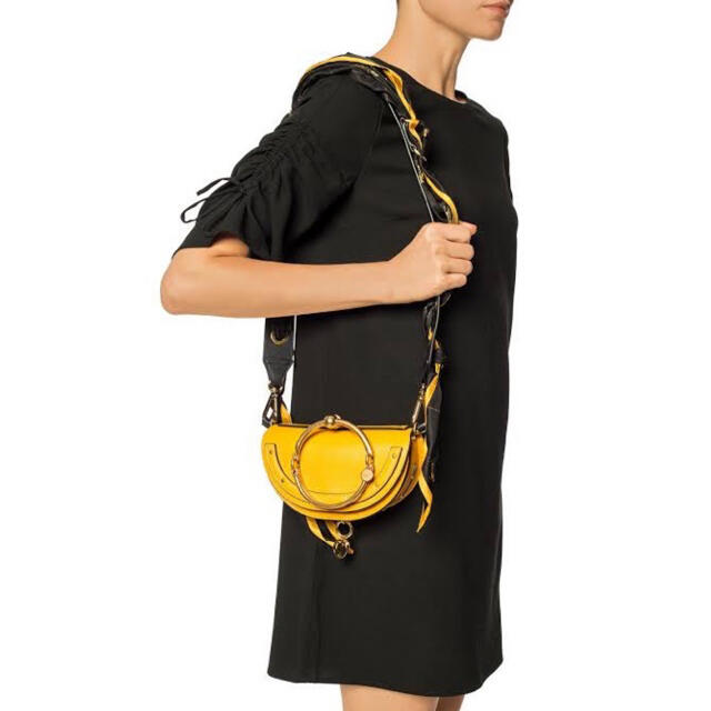 【新品】Chloe クロエ スカーフ レザー ショルダーストラップ 黒