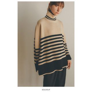 ステュディオス(STUDIOUS)のCLANE クラネ  TURTLE WIDE SLIT KNIT TOPS(ニット/セーター)