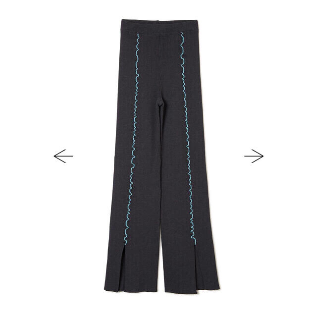 soduk colored stitch slit knit trousers