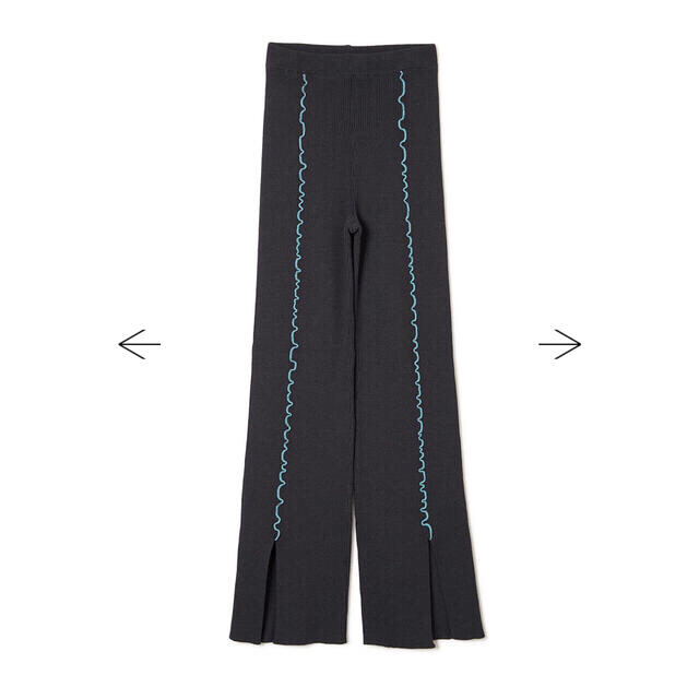 soduk colored stitch slit knit trousers レディースのパンツ(その他)の商品写真