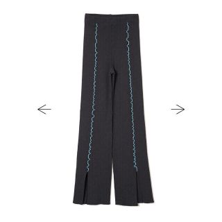 soduk colored stitch slit knit trousers(その他)