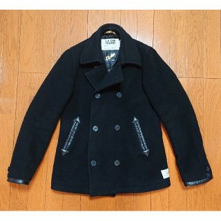 ショット(schott)の38 良品 SCHOTT × VICTIM V83151 Pコート スリム 黒(ピーコート)