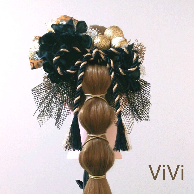 髪飾りViVi～紐アレンジ ポニーテール 玉ねぎヘア 成人式 卒業式 髪飾り～ | フリマアプリ ラクマ
