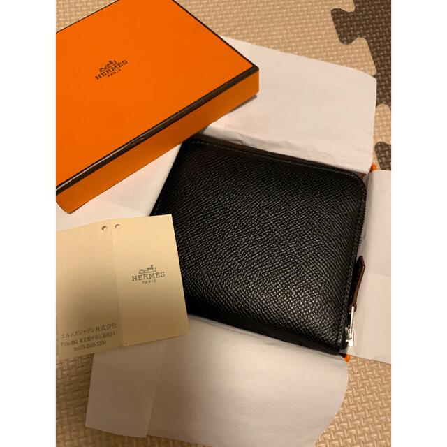 【極美品/正規品】エルメス HERMES シルクインコンパクト ブラック 財布