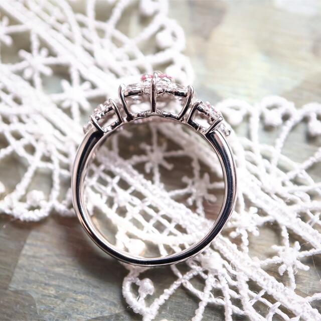 天然ピンクダイヤモンド　プラチナリング レディースのアクセサリー(リング(指輪))の商品写真