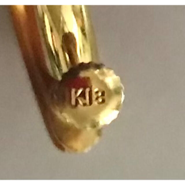 18金 K18 刻印入り ゴールド フープイヤリング 両耳ペア  レディースのアクセサリー(イヤリング)の商品写真