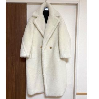 マックスマーラ(Max Mara)のmaxmara テディベアコート　xs マックスマーラ　ホワイト(毛皮/ファーコート)