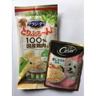 シーザー(CASAR)のグランデリ とりぷるーん／シーザー 蒸しささみ セット 犬用おやつ(ペットフード)