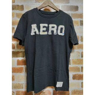 エアロポステール(AEROPOSTALE)の古着美品エアロポステールaeropostaleロゴTブラックM(Tシャツ/カットソー(半袖/袖なし))