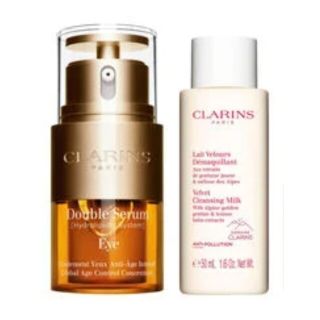 クラランス(CLARINS)の【新品未使用】クラランス　ダブルセーラムアイ　おまけ☆クレンジングミルク付き(アイケア/アイクリーム)