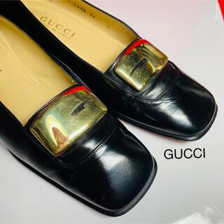 グッチ(Gucci)のGUCCI グッチ　ガラスレザー　ローファー　黒23(ローファー/革靴)