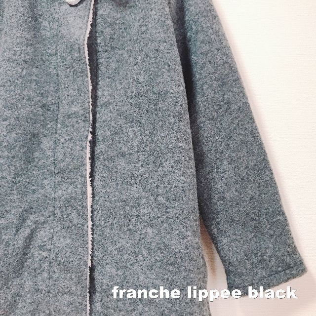 franche lippee(フランシュリッペ)の【franchelippee】ビジュー ウールミックス コート タグ付未使用 レディースのジャケット/アウター(ロングコート)の商品写真