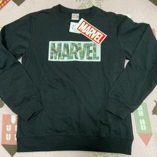 マーベル(MARVEL)の新品　マーベル裏毛トレーナー迷彩ロゴ　160cm(Tシャツ/カットソー)