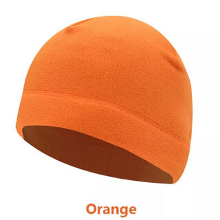 フリースキャップ ニットキャップ ニット帽 防寒 オレンジ 橙 男女兼用(ニット帽/ビーニー)