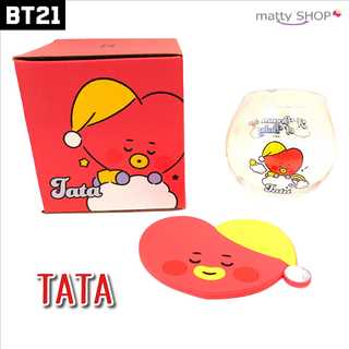 ボウダンショウネンダン(防弾少年団(BTS))のBT21 公式グッズ"TATA"【コップ 320ml＆コースターセット】(グラス/カップ)