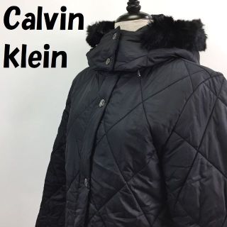 カルバンクライン(Calvin Klein)のカルバンクライン 中綿ジャケット ナイロン100％ ラビット毛 ブラック L(ロングコート)