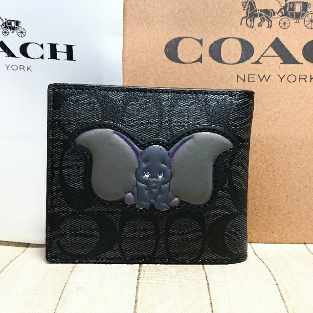 正規品　新品未使用　コーチ　財布　ブラック　ダンボ　ディズニー　Disney