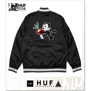 ハフ(HUF)のHUF × FELIX SATIN JACKET ブラック L ハフ(スタジャン)