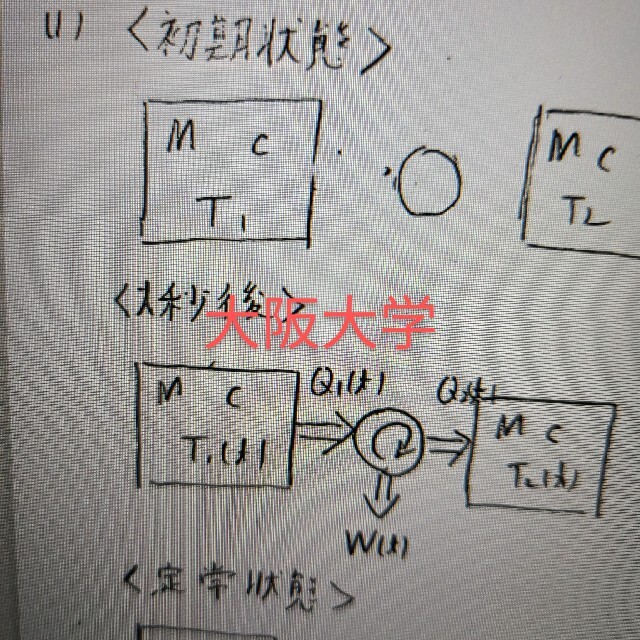 大阪大学　院試　機械工学　解答例　大学院 エンタメ/ホビーの本(語学/参考書)の商品写真