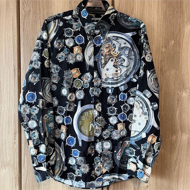 新品最新品 paul smith ポールスミス 時計柄シャツ glmAD-m92872380287