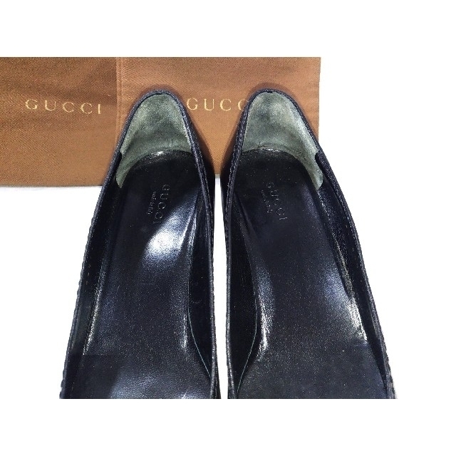 GUCCI クレスト パンプス 34 1/2 C】グッチ 靴-