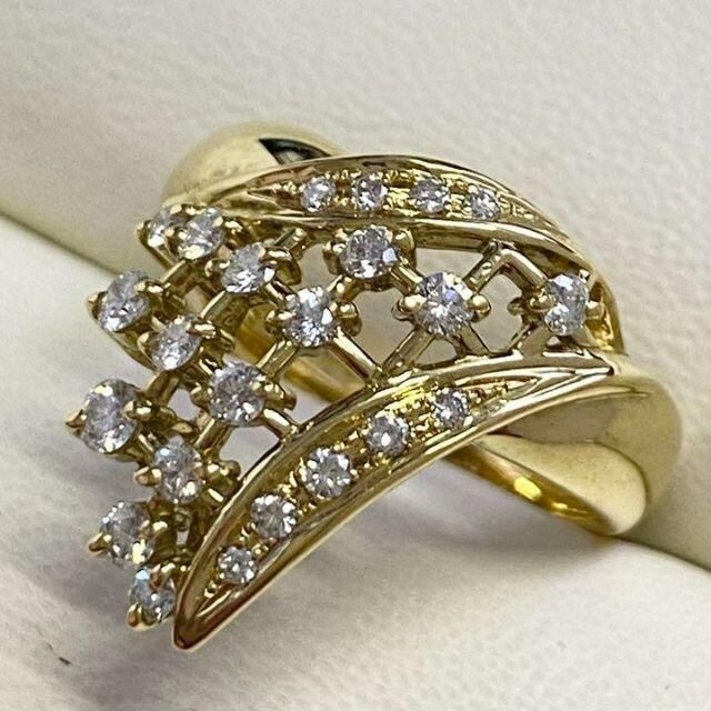 K18 高品質ダイヤモンドリング D0.50ct サイズ12号 7.2g 【楽天最安値