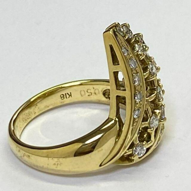K18 高品質ダイヤモンドリング D0.50ct サイズ12号 7.2g | www