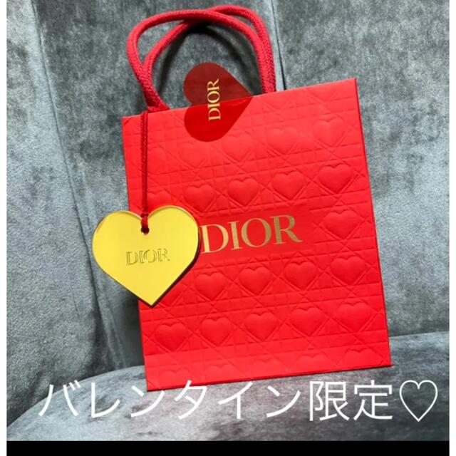 Dior 赤　ショッパー　2022年⭐︎バレンタイン限定⭐︎ハート　レッド　新品バレンタインショッパー