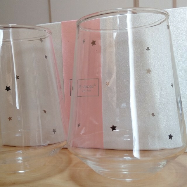 ポラリス　ペアワイングラス　コップ　カップ　耐熱ガラス　食器　星 インテリア/住まい/日用品のキッチン/食器(グラス/カップ)の商品写真