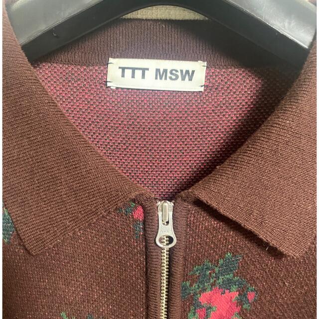18000円 ◆高品質 ttt_msw 20aw flower knit polo ブラウン