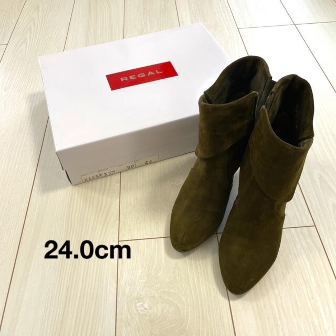 REGAL(リーガル)の定価26400円　REGAL リーガル　ショートブーツ　カーキ　24.0cm レディースの靴/シューズ(ブーツ)の商品写真