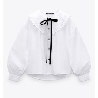 ザラ(ZARA)のコントラストリボンシャツ　ZARA(シャツ/ブラウス(長袖/七分))