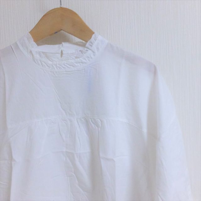 新品　オムネス　刺繍レース　7分袖　ブラウス　ホワイト　6-92 レディースのトップス(シャツ/ブラウス(長袖/七分))の商品写真
