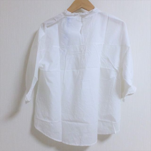 新品　オムネス　刺繍レース　7分袖　ブラウス　ホワイト　6-92 レディースのトップス(シャツ/ブラウス(長袖/七分))の商品写真