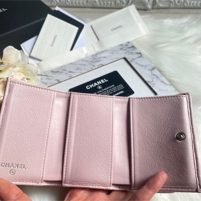 極美品　CHANEL マトラッセ　コンパクトウォレット　ピンク　正規品　財布