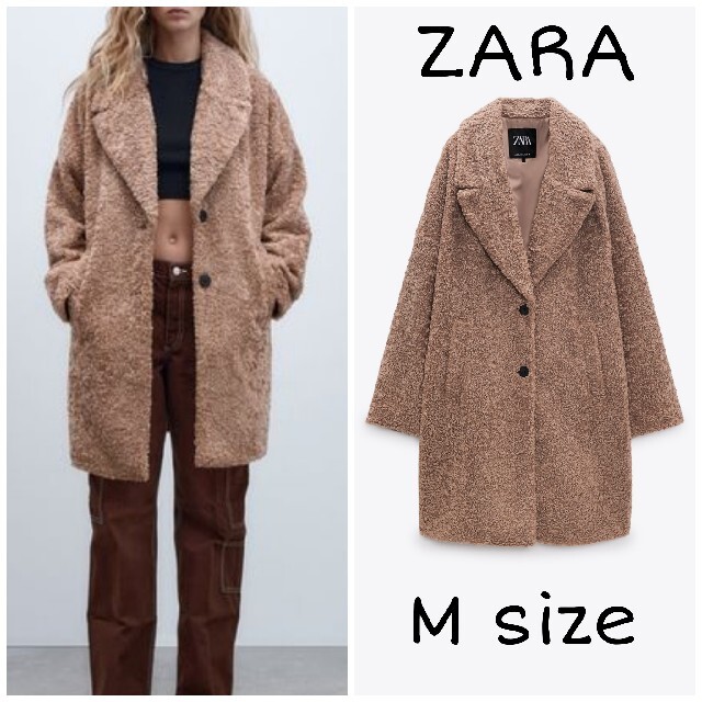 ZARA　ソフトテクスチャー コート　Mサイズ　ベージュ