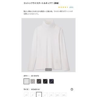 ユニクロ(UNIQLO)のユニクロ コットンフライスタートルネックT(長袖)(Tシャツ(長袖/七分))