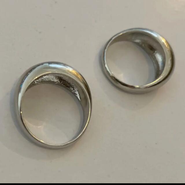 指輪 インポート 2個セット シルバー＆シルバー レディースのアクセサリー(リング(指輪))の商品写真