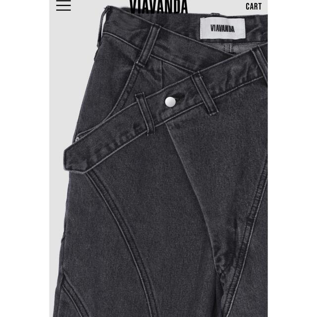 VIAVANDA STRAP WIDE DENIM PANTS デニム Sサイズ | www.innoveering.net