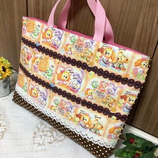 【SALE】レッスンバック★クッキング柄　ブラウン系　(バッグ/レッスンバッグ)