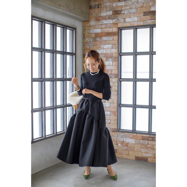 大人も着やすいシンプルファッション BLUELEA Jacquard skirt ブルレア