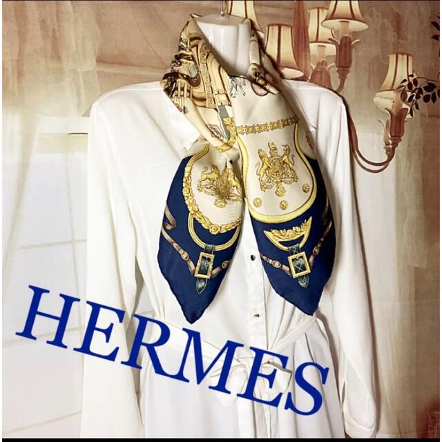 ファッション小物Hermes カレ スカーフ 90 (アルファベット)