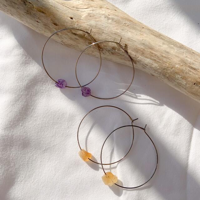 Citrine × Amethyst 2set pierce レディースのアクセサリー(ピアス)の商品写真