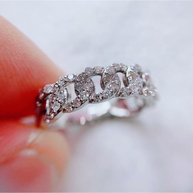 ☆0.44ct☆✨ダイヤモンドプラチナ クロスリング指輪12号ハーフ